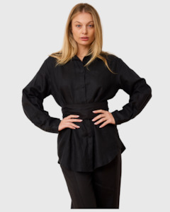 Clothing: 9-5 Shirt Black Linen