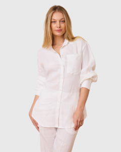 Clothing: 9-5 Shirt White Linen