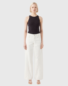 Clothing: Giselle Mid Wide Jean White