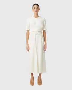 Clothing: Realm Twisted Midi Dress Cream