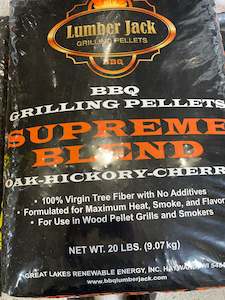 Lumberjack Grilling Pellets: Lumberjack Supreme Wood Pellets (Oak/Hickory/Cherry) - 20lb bag