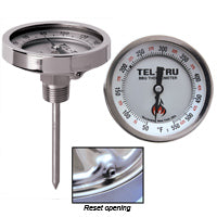 Tel-Tru Thermometer with 3in face and 4in stem with calibration adj (Silver face…