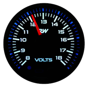 Raceworks 52mm Electronic Voltmeter Gauge Kit - BC Direct