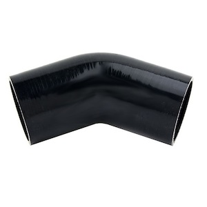 45DEG 2.5' / 2.75' SILICONE REDUCER - BLACK (63MM-70MM) - BC Direct