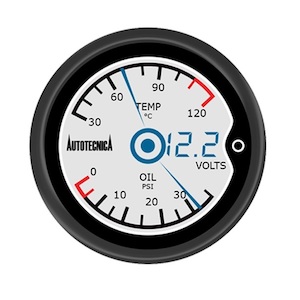 LCD 52MM 3IN1 OIL PRESS / WATER TEMP / VOLT - BC Direct