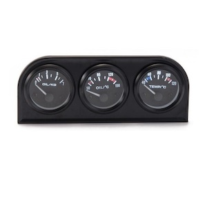 52MM 3 IN 1, OIL TEMP + WATER TEMP + OIL PRESSURE GAUGE KIT - BC Direct