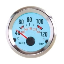 2" WHITE FACE WATER TEMP GAUGE. CHROME BEZEL - BC Direct