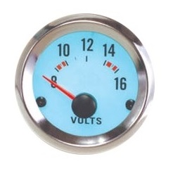 2" WHITE FACE VOLT GAUGE. CHROME BEZEL - BC Direct