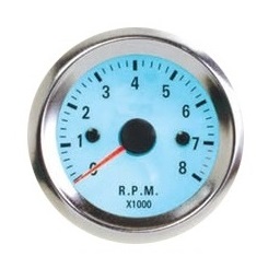 2" WHITE FACE TACHO GAUGE. CHROME BEZEL - BC Direct