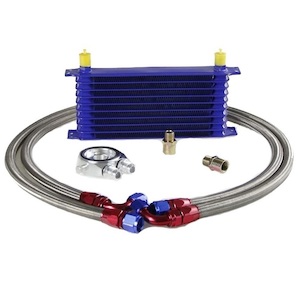 NON RELOCATE BRAIDED OIL COOLER KIT, 10 ROW COOLER - JAPANESE MULTFIT - BC Direct