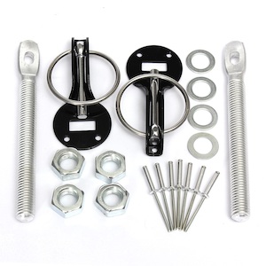 ALLOY BONNET PIN KIT - BLACK - BC Direct