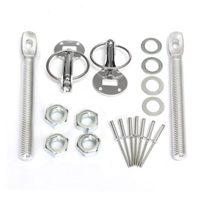 ALLOY BONNET PIN KIT - SILVER - BC Direct