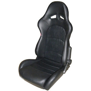 Reclining Sports Seat PU Leather Black - BC Direct