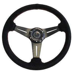 Steering Wheel Flat 350MM Slotted Spokes - BC Direct