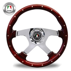 360MM BULLIT 4 SPOKE WOOD WITH RIM STUDS - AUTOTECNICA - BC Direct