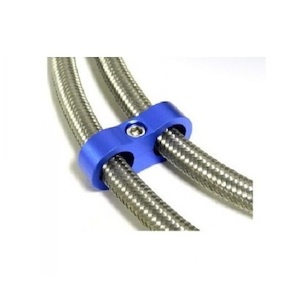 AN6 UNIVERSAL BILLET TWIN HOSE DIVIDERS, BLUE - BC Direct