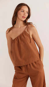 Womenswear: MINK PINK - Rya One Shoulder Top - Bronze