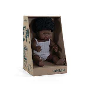 Miniland - Anatomically Correct  Baby Doll -  African Girl 38cm