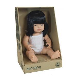 Miniland - Anatomically Correct  Baby Doll -  Asian Girl 38cm