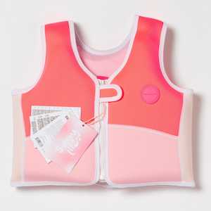 Sunnylife - Kids Swim Vest - Melody The Mermaid Neon Strawberry - Size 3-6