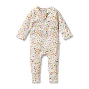 Wilson & Frenchy - Organic Zipsuit with Feet - Ava Floral