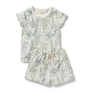 Womenswear: Wilson & Frenchy - Organic Short Sleeved Pyjamas - Hello Friends