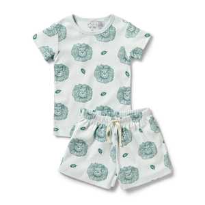 Wilson & Frenchy - Organic Pointelle Short Sleeved Pyjamas - Little Lion