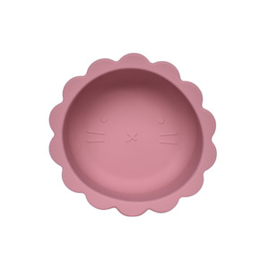 Petite Eats - Silicone Baby Lion Bowl - Dusky Rose