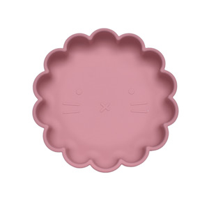 Petite Eats - Silicone Baby Lion Plate -Dusky Rose