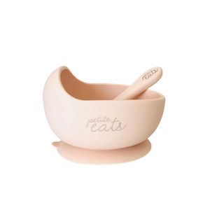 Petite Eats - Suction Bowl and Spoon - Blush