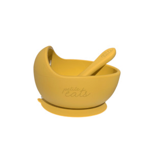 Petite Eats - Suction Bowl and Spoon - Mustard