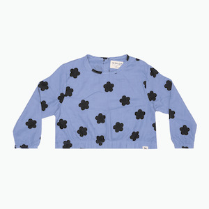 The Girl Club - Daisy Muslin Longsleeve Top - Powder Blue