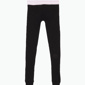 Womenswear: The Girl Club - Black Skinny Rib Leggings - Black