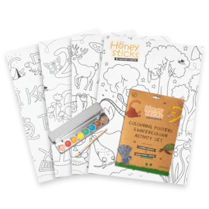 Honeysticks - Jumbo Posters and Watercolour Paints Activity Set