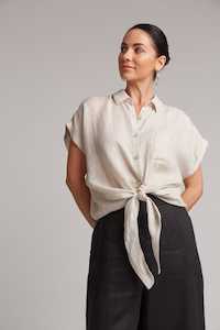 Womenswear: eb&ive | Studio Tie Shirt - Tusk