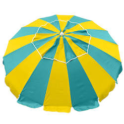 Umbrellas 1: Carnivale 240cm Beach Umbrella - Yellow & Turquoise