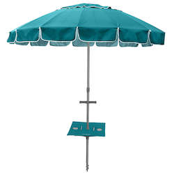 Maxibrella 240cm Beach Umbrella + Sunraker Table - Turquoise