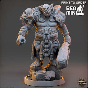 Miniatures: Gartaz the Halfed - The Mammoth Ogres of Skull Mountain | BeaMini Print to Order Miniatures