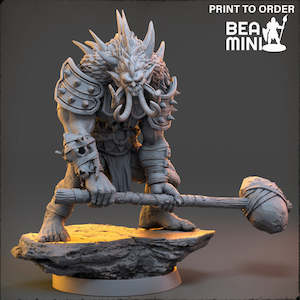 Miniatures: Jolan Frak - The Mammoth Ogres of Skull Mountain | BeaMini Print to Order Miniatures