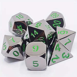 Green Dwarf - 7 Piece Metal Polyhedral Dice Set