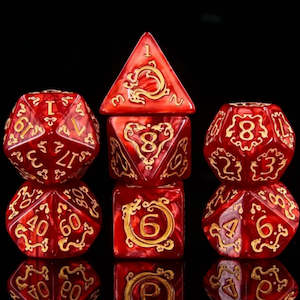 Nessarose - 7 Piece Polyhedral Dice Set + Dice Bag