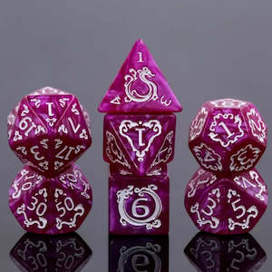 Glinda - 7 Piece Polyhedral Dice Set + Dice Bag