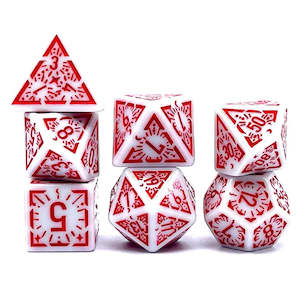 Dawn Star - 7 Piece Polyhedral Dice Set + Dice Bag