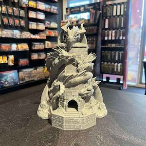 3D Printed Dice Tower - Tiamat (Grey)