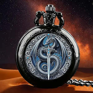 Blue Dragon Pocket Watch