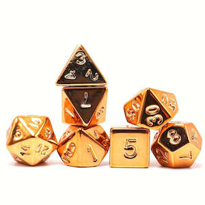 Goblin Treasure - 7 Piece Metal Polyhedral Dice Set & Dice Case