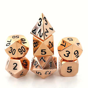 Kobold Copper 7 Piece Metal Polyhedral Dice Set & Dice Case