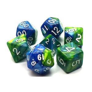 Simic - 7 Piece Polyhedral Dice Set + Dice Bag