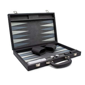 LPG Classics Leather Backgammon Set - Black