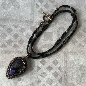 Chain necklace: Charoite 'Amulet' Necklace